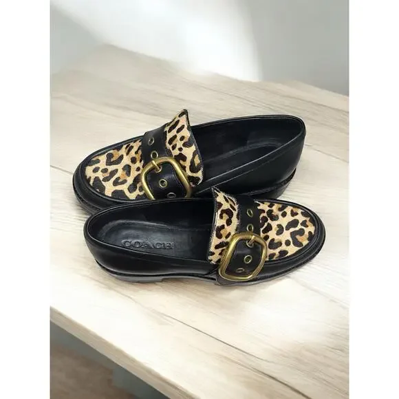 Coach G2452 Grand Calf Hair Leopard Loafer Size 6B - Picture 6 of 11